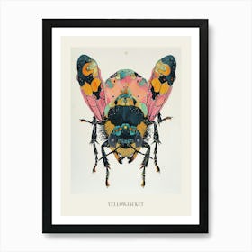 Colourful Insect Illustration Yellowjacket 10 Poster Art Print