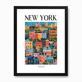 Stapleton New York Colourful Silkscreen Illustration 2 Poster Art Print