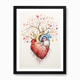 Heart Tree Illustration Art Print