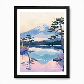 Mount Fuji Japan 1 Retro Illustration Art Print