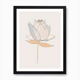 Early Lotus Minimal Line Drawing 2 Art Print