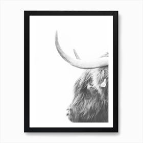 Highland Cow Side Profile Art Print