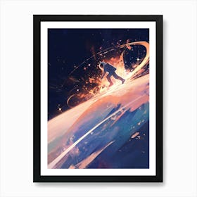 Space Man In Space Art Print