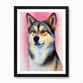 Swedish Vallhund Watercolour Dog Art Print