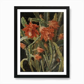 Vintage Christmas Flowers Art Print