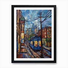 Window View Of Toronto Canada In The Style Of Expressionism 4 Art Print