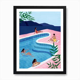 Pool Ladies Art Print