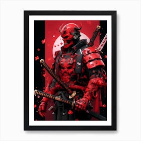 Red Samurai Art Print