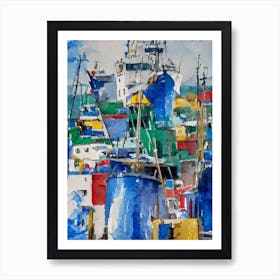 Port Of Kingston Jamaica Abstract Block 1 harbour Art Print