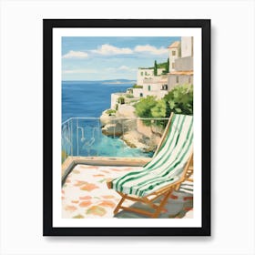 Sun Lounger By The Pool In Polignano A Mare Italy Art Print