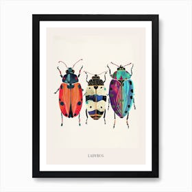 Colourful Insect Illustration Ladybug 29 Poster Art Print