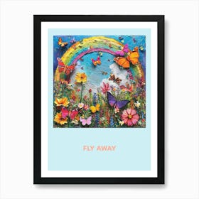 Fly Away Butterfly Collage 2 Art Print