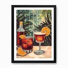 Selection Of Negroni Linework Illustration 1 Art Print