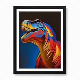 Tarbosaurus 1 Primary Colours Dinosaur Art Print
