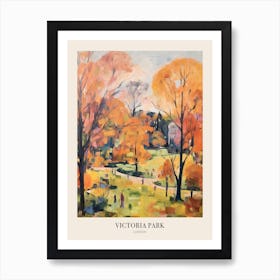 Autumn City Park Painting Victoria Park London 1 Poster Art Print