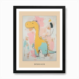 Retro Abstract Dinosaur Cartoon Poster Art Print