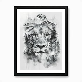 Lion In The Forest 1 Art Print