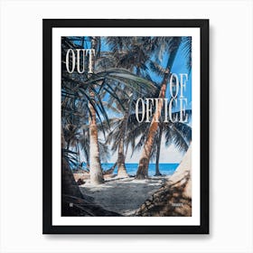 Out Of Office retro style poster Art Print