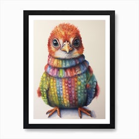 Baby Animal Wearing Sweater Bird 4 Art Print