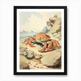 Storybook Animal Watercolour Crab 2 Art Print