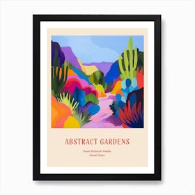 Colourful Gardens Desert Botanical Garden Usa 2 Red Poster Art Print