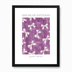 White And Purle Bows 3 Pattern Poster Art Print