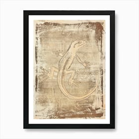 Minimalist Lizard Block Print 8 Art Print