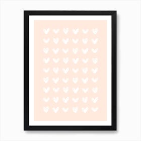 Scribble Hearts - Peachy Pink Art Print
