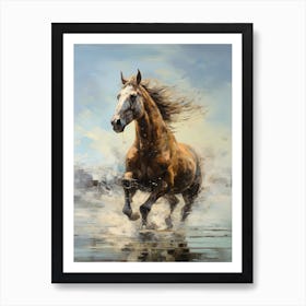 Horse Running Oil Painting Style 4 Art Print
