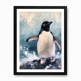 Adlie Penguin Cooper Bay Oil Painting 3 Art Print