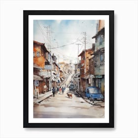 Painting Of Seoul South Korea In The Style Of Watercolour 3 Póster