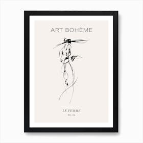 Woman Fashion Sketch - Art Boheme - Le Femme 04 Art Print