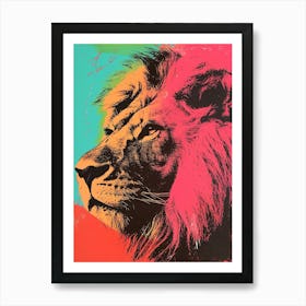 Polaroid Inspired Lion 4 Art Print