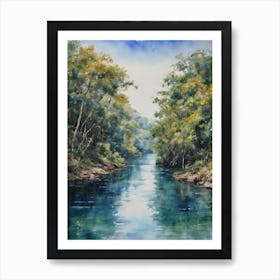 The Amazon River Blue Art Print
