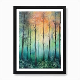 Forest At Sunset Art Print