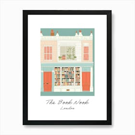 London The Book Nook Pastel Colours 3 Poster Art Print