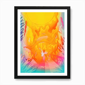 Ocean Beach Mermaid Art Print