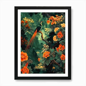 Chinese Peacock Art Print