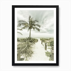 Path To The Beach Vintage Art Print