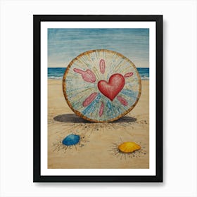 Heart On The Beach 7 Art Print