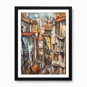 Window View Buenos Aires Of In The Style Of Cubism 3 Art Print