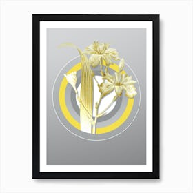 Botanical Butterfly Flower Iris Fimbriata in Yellow and Gray Gradient n.202 Art Print