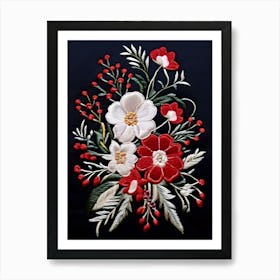 Embroidered Flowers 2 Art Print