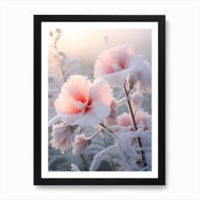 Frosty Botanical Hibiscus 1 Art Print