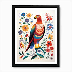 Scandinavian Bird Illustration Red Tailed Hawk 2 Art Print