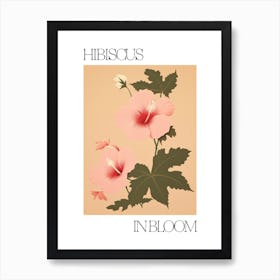 Hibiscus In Bloom Flowers Bold Illustration 2 Art Print