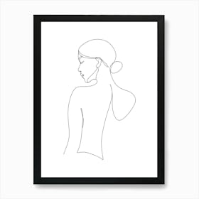 Woman'S Profile.Scandinavian wall art Art Print