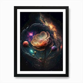 Universe flowers Art Print