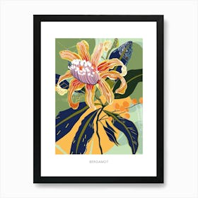 Colourful Flower Illustration Poster Bergamot 1 Art Print