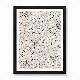 Black And White Dots Boho Vibe Art Print